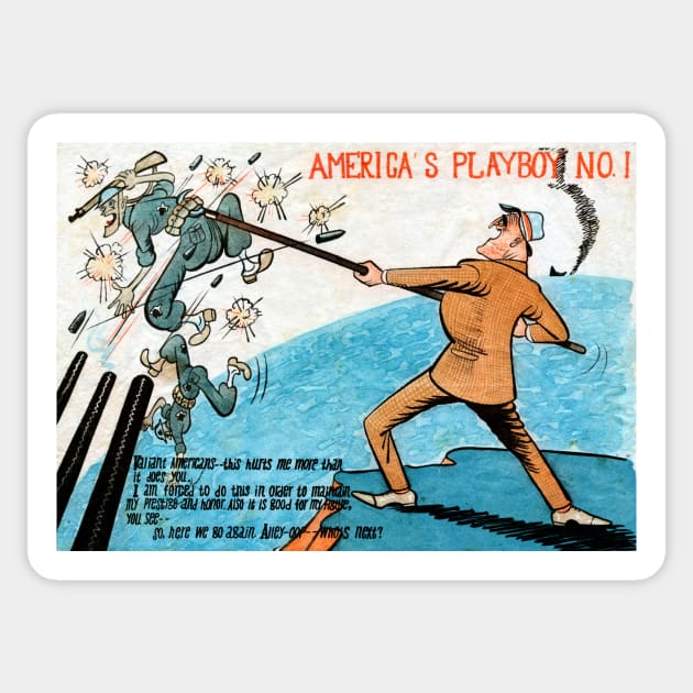 WWII America's Playboy FDR Sticker by historicimage